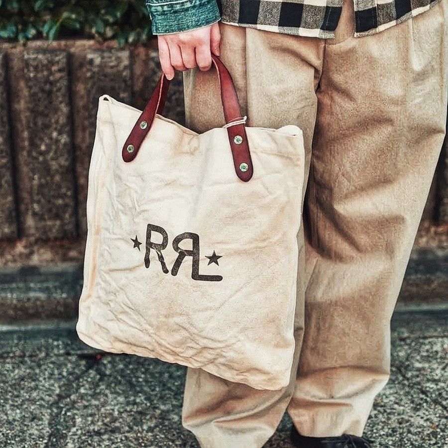 RRL American retro Chengdu American classic Logo tote bag canvas