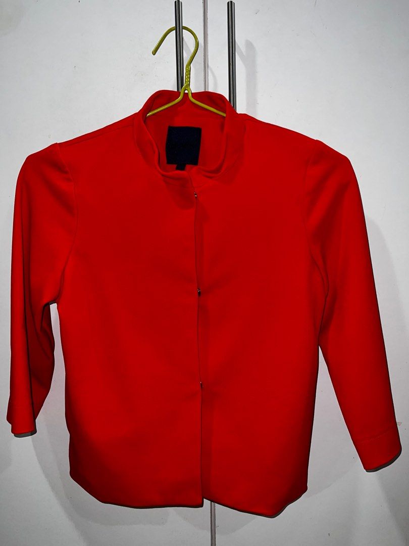 [RUSH] Orange Blazer (Category: Coats, Jackets and Outerwear) located in Manila. Submitted by caramelaaa (Listing ID 1359911698, Image 3). Description: XS/Orange.