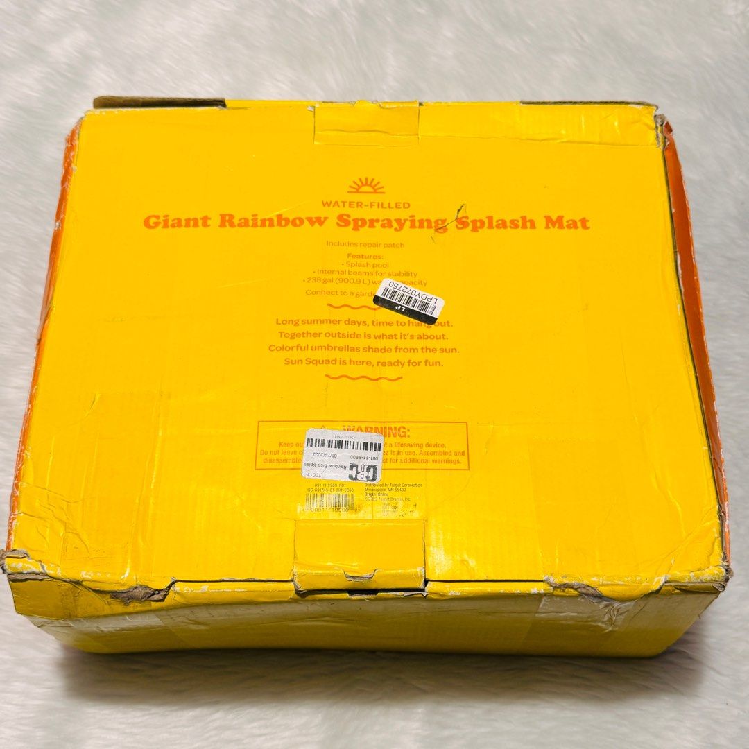Sun Squad Giant Rainbow Spraying Splash Mat - 15 ft long (Category: Bathtub & Bath Accessories) located in Las Pinas. Submitted by defg35 (Listing ID 1359931575, Image 2). Description: Brand new Damaged box only.