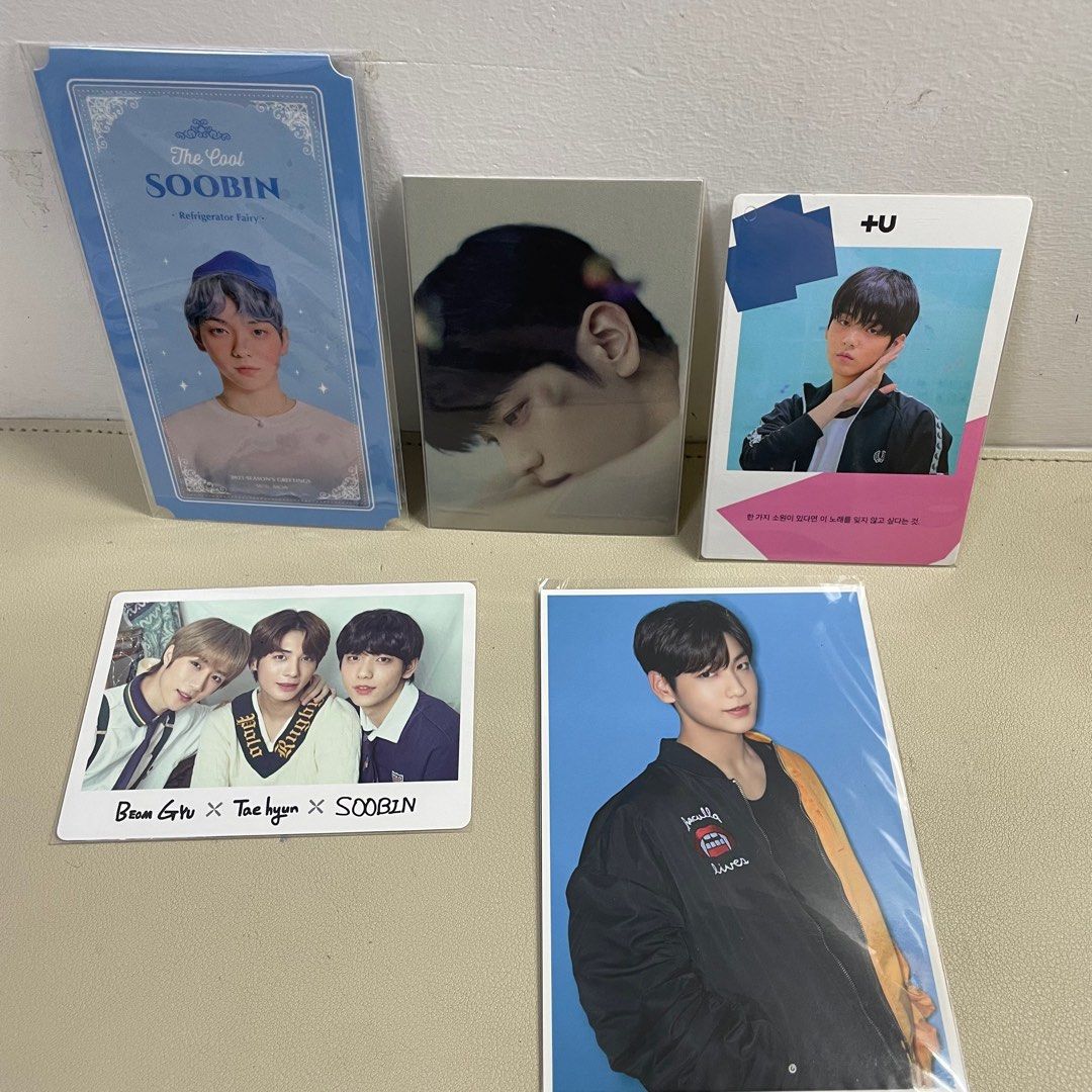 TXT Soobin Photocards (Category: K-Wave Merchandise) located in Manila. Submitted by soobincart (Listing ID 1360011628, Image 1). Description: TXT Soobin Photocards (Sold Individually) Magic Hour UMS Japan Postcard - 650 Shine x Together Rare Special PC - 450 SG 2021 Soobin RPC - 750 .