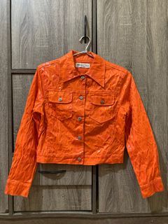 Valentino denim semi leather jacket