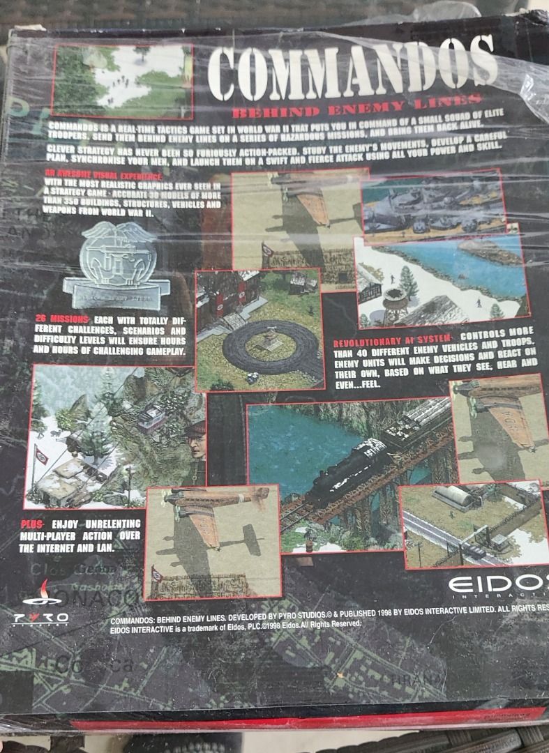 Vintage Big Box PC Game: Commandos - Behind Enemy Lines, Windows 95 (d791) (Category: Others) located in Quezon City. Submitted by outoftheboxph (Listing ID 1359913848, Image 2). Description: Vintage Big Box PC Game: Commandos - Behind Enemy Lines, Windows 95 (d791) Includes: CD (Never used/ installed/ no scratches) Poster Manual Big Box.