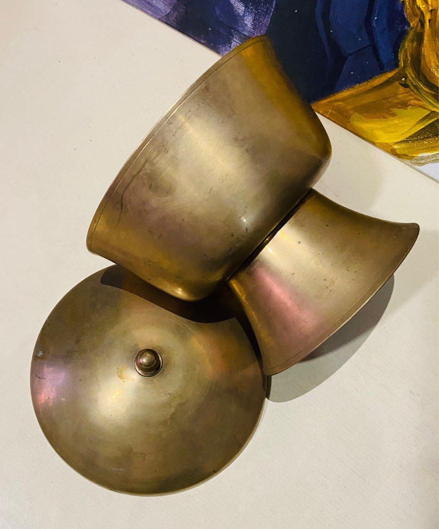 Antique brass footed bowl (Category: Other Kitchenware & Tableware) located in Manila. Submitted by clarisasan19348 (Listing ID 1360134058, Image 3). Description: 5.8 x 8 x 7 inches diameter.