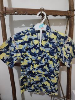 Authentic Japanese yukata set for kids - camo -for event cosplay japan style