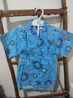 Authentic Japanese yukata set - fireworks "hanabi" & star -for kids for event cosplay japan -