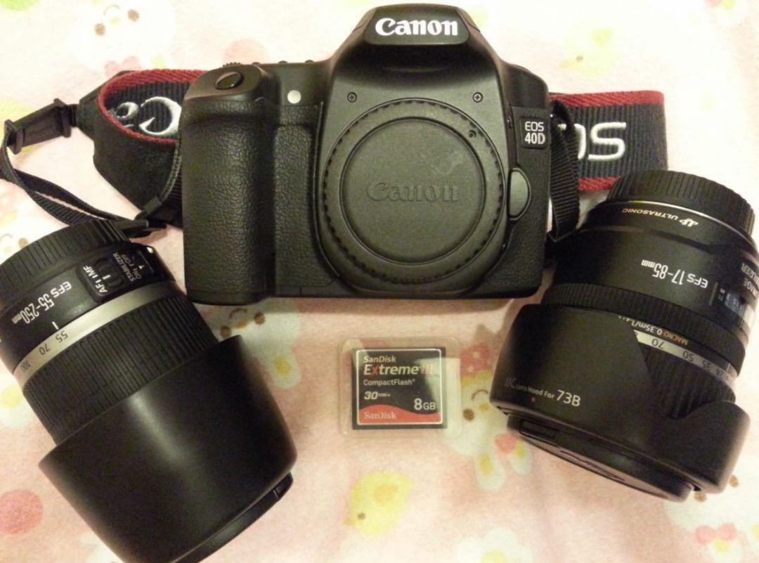 Canon 40D, EFS17-85, EFS 55-250, 8G CF card (Sell as a set) (Category: Electronics Others) located in Epping. Submitted by ericfeelcool (Listing ID 1360064478, Image 1). Description: Buy in 1 set only. Rarely use. Very good condition. Extremely good for beginner or use as back up camera..