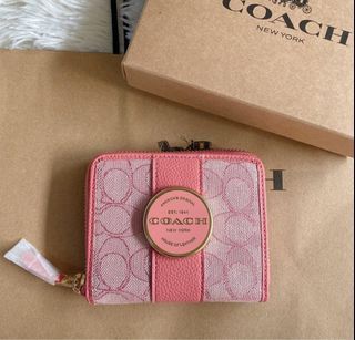 Coach Lonnie Taffy Small Zip Around Wallet in Signature Jacquard