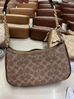 COACH Teri Shoulder Bag Signature Canvas Brown