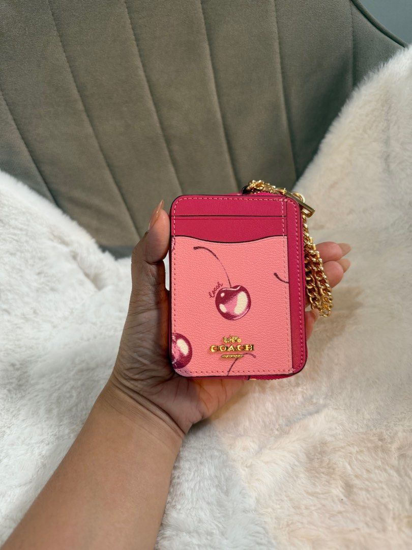 Coach zipcard cherry 🍒 (Category: Luxury Bags & Wallets) located in Las Pinas. Submitted by yhn_boutique (Listing ID 1360148500, Image 1). Description: Bnew Complete inc Lalamove J&T Meet up Dm ♥️.