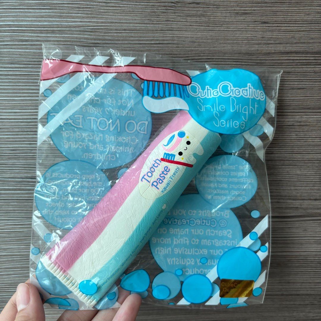 cutie creative toothpaste squishy (Category: Kids Toys) located in Singapore. Submitted by avavrenug (Listing ID 1360078607, Image 1). Description: Cutie Creative Toothpaste Squishy no defects .