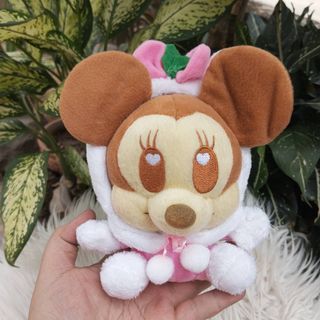 DISNEY Baby Minnie Mouse Pink Hoodie Christmas Outfit Plush Toy