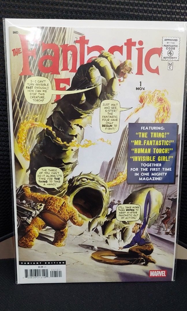 Fantastic Four #1 Facsimile Edition (Alex Ross Variant) (Category: Comics & Manga) located in Pasig City. Submitted by toydaddyph (Listing ID 1360056497, Image 2). Description: Item is a brand new, unread, never opened 2025 comic book reprint/facsimile of Marvel Comics' Fantastic Four Issue No. 1, first published in 1961. This first issue features the origin story of Marvel's First Family. Cover is an Alex Ross variant. Item is a handsome replica