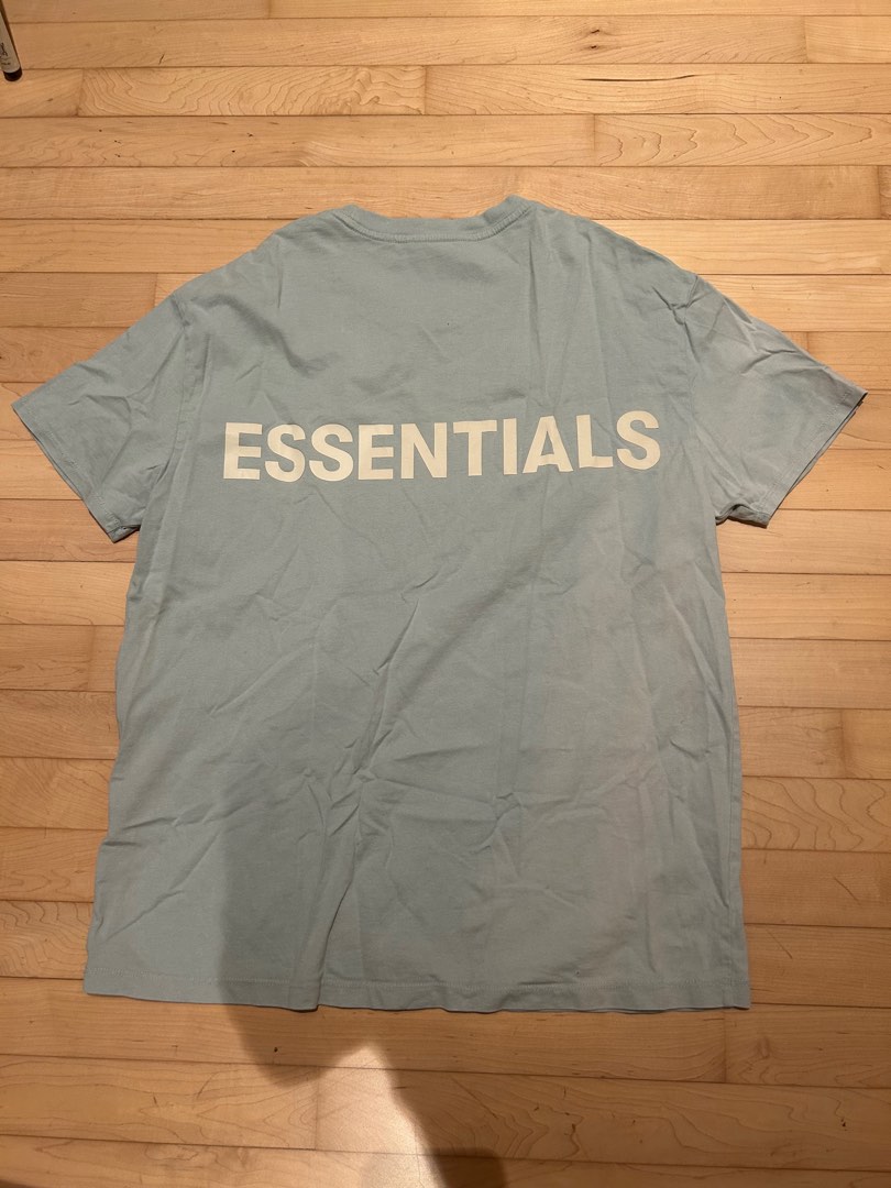 Fear of God Essentials Light Blue Tee, Men's Fashion, Tops & Sets ...