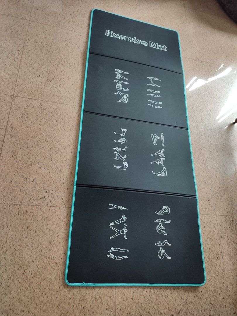 Foldable Sponge Exercise Mat (Category: Exercise Mats) located in Singapore. Submitted by yakyak (Listing ID 1360075889, Image 1). Description: New Foldable Sponge Exercise Mat Measurements When opened -Length 183cm -Breath 28cm When folded -Length 28cm -Breath 18cm.