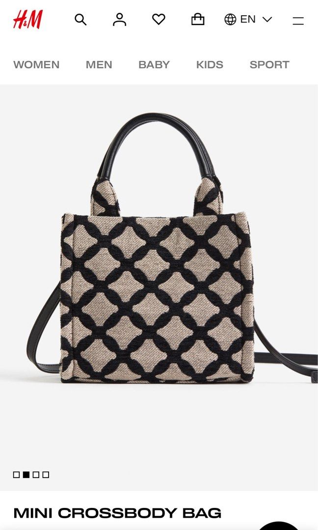 H&M Mini Crossbody Bag (Category: Cross-body Bags) located in Quezon City. Submitted by JoyToEnjoy (Listing ID 1360180027, Image 1). Description: LiDepth 8 cm Height 17 cm Width 20 cm.