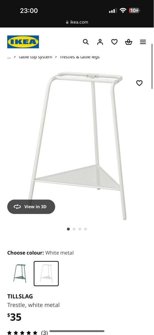 ikea table (Category: Tables & Sets) located in Singapore. Submitted by blazdasf (Listing ID 1360182721, Image 2). Description: 140 x 60 cm table top with 2x white metal trestle used for less than a year for gaming, no defects .