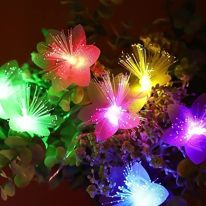 LED fiber optic flower string lights (Batt) for Hari Raya Wedding and ...