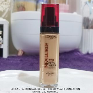 LOREAL INFALLIBLE 32h Fresh wear foundation shade 220 and color riche Intense volume matte shade 520 and 613