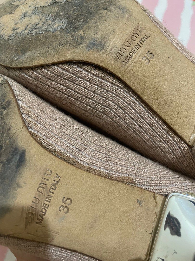 Miu Miu Boots (Category: Boots) located in Cavite. Submitted by declutter_wme (Listing ID 1360197639, Image 3). Description: Original Miu Miu Boots Size 35 (pero kasya sya sa 36 kasi 36 talaga feet kuu) Used but overall super okay paa, na stock lang di nagagamit kunin nyo naa huhu need ko pang grad pic :( 8.5/10 condition No Box/Paperbag Negotiable RFS. MAS NEED MONEEYYY .