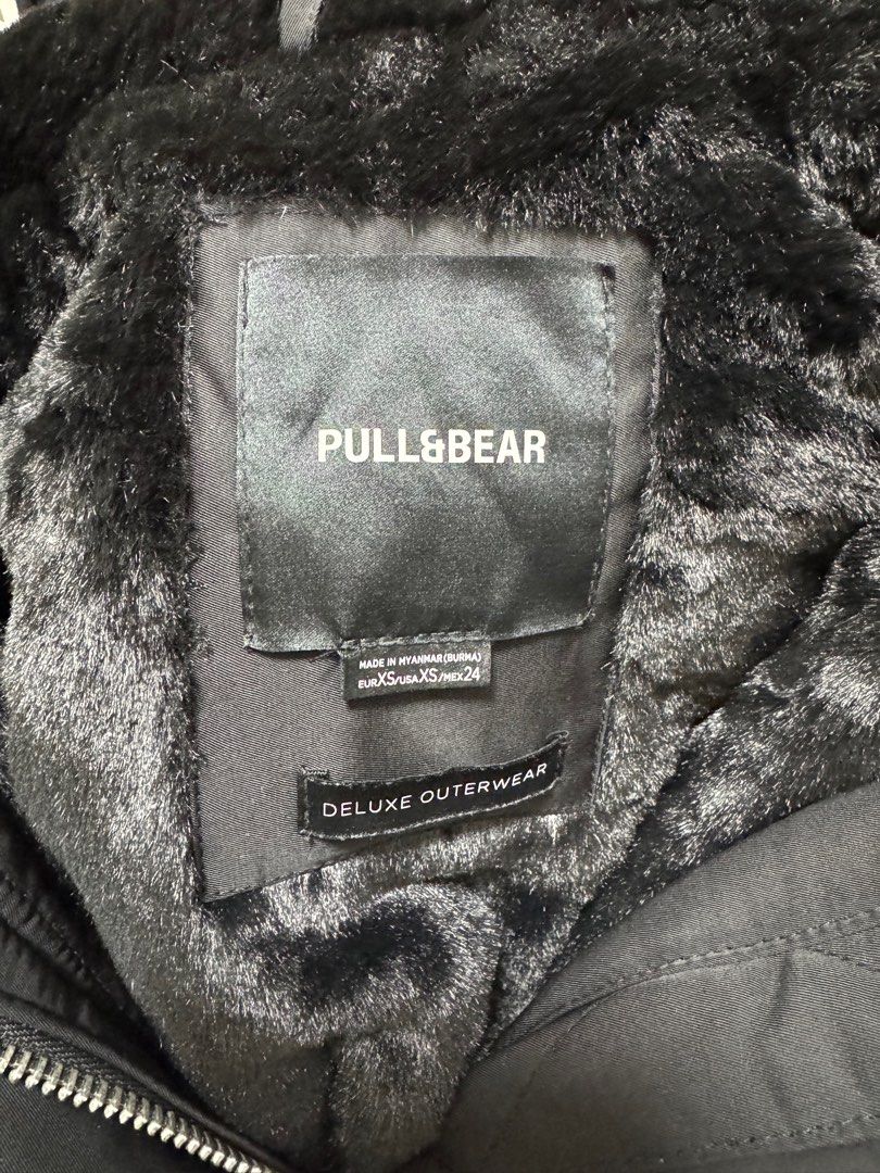 Pull & Bear winter jacket (Category: Coats, Jackets and Outerwear) located in Singapore. Submitted by westdrive (Listing ID 1360085554, Image 2). Description: Used once black winter jacket. Pit to pit 50cm length is 74cm. In good and clean condition. .