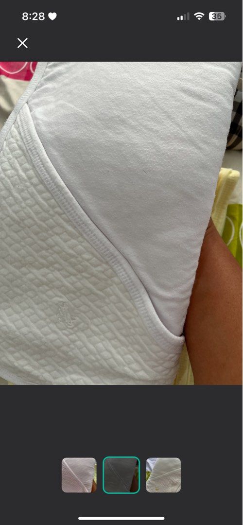 Receiving blanket 3 pcs (Category: Changing Mats & Accessories) located in Cabuyao City. Submitted by yhaniesgph (Listing ID 1356190872, Image 3). Description: Preloved. 3 pcs po. Color yellow, pink and white. Still in good condition. Payment first Buyer to shoulder SF Cabuyao Laguna loc.