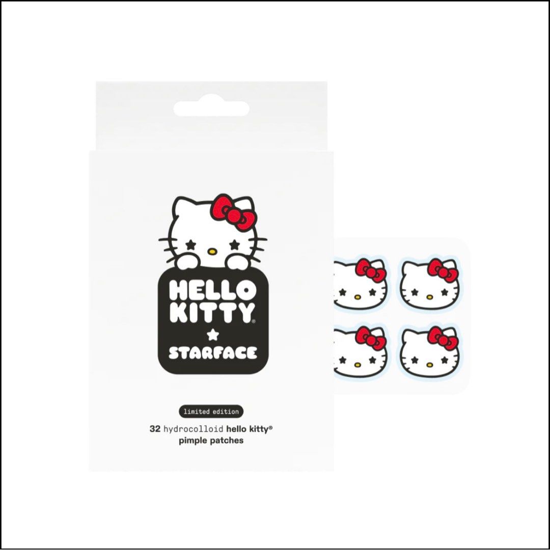 少量現貨！優惠價💢限量版 Hello Kitty x Starface 暗瘡貼補充裝Refills (32個) hydrocolloid pimple patches ✳️保證正貨 🌟 Sanrio 聯乘 🔥周圍售罄，小心預訂騙案⚠️ （分類：面部 - 面部護理）位於 Hong Kong。 由 puriny 提交（商品編號 1360096727，圖片 1）。簡介： 保證正版正貨❣️最後少量！限量版Hello Kitty 32個補充裝 $200 Hello Kitty潤唇膏 $110 ♡附帶32（8張x4）Hello Kitty水膠體暗瘡貼片 ♡100%水膠體 ♡無油 ♡純素和無公害 ♡懷孕和哺乳安全 Let Hello Kitty lead the way to happier skin with a little help from Starface’s refills pack! It‘s your favorite supercute hydrocolloid pimple-