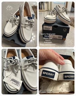 Sperry SeaCycled Bahama Women White FREE Black Sandals