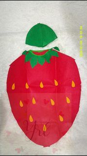 Strawberry Fruits Nutrition Month Cosplay Halloween Kids Costume Mall Pull Out