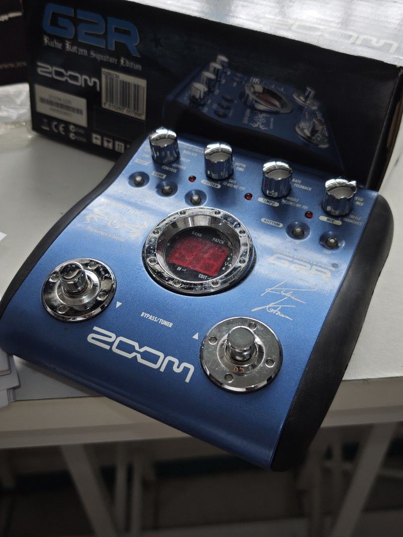 Zoom G2R Ritchie Kotzen Limited Edition (Category: Musical Instruments) located in Marikina City. Submitted by hellfoot (Listing ID 1360053447, Image 2). Description: Zoom G2R Ritchie Kotzen Limited Edition 11500 Complete set Pristine Condition -Box -Manuals -Ritchie Kotzen Poster -Ritchie Kotzen Sticker -G2R Pedal not included: -Adatper (+100 if included) Pickup or Lalamove Nangka Marikina Location.