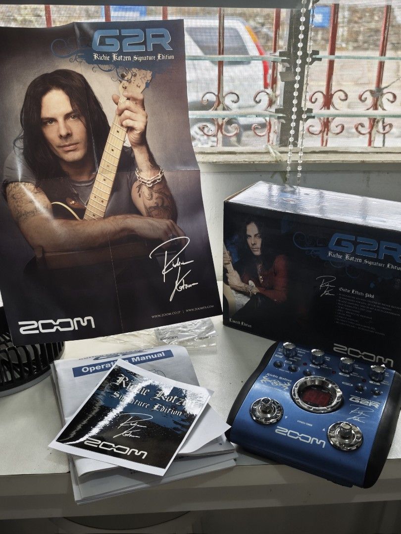Zoom G2R Ritchie Kotzen Limited Edition (Category: Musical Instruments) located in Marikina City. Submitted by hellfoot (Listing ID 1360053447, Image 1). Description: Zoom G2R Ritchie Kotzen Limited Edition 11500 Complete set Pristine Condition -Box -Manuals -Ritchie Kotzen Poster -Ritchie Kotzen Sticker -G2R Pedal not included: -Adatper (+100 if included) Pickup or Lalamove Nangka Marikina Location.