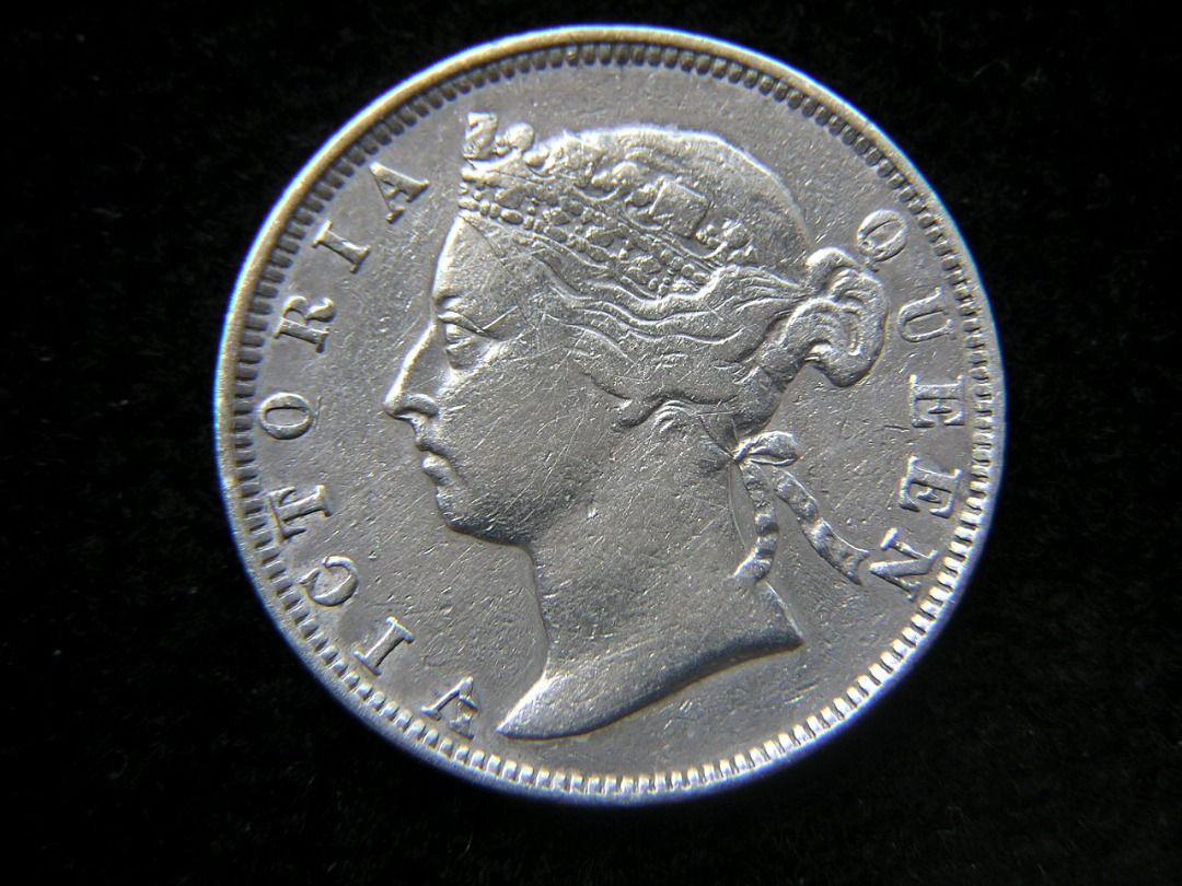 中国銀幣　香港　1893年香港貳毫銀幣  本物　希少 上品 ややトーン 中国銀幣 香港 1893年香港貳毫銀幣 本物 希少 上品 ややトーン