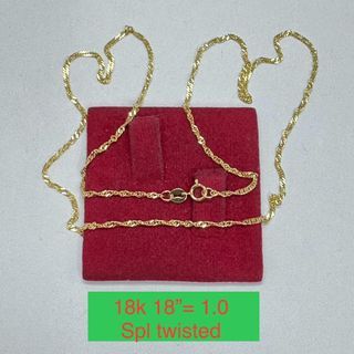 18K Saudi Gold twisted rope necklace