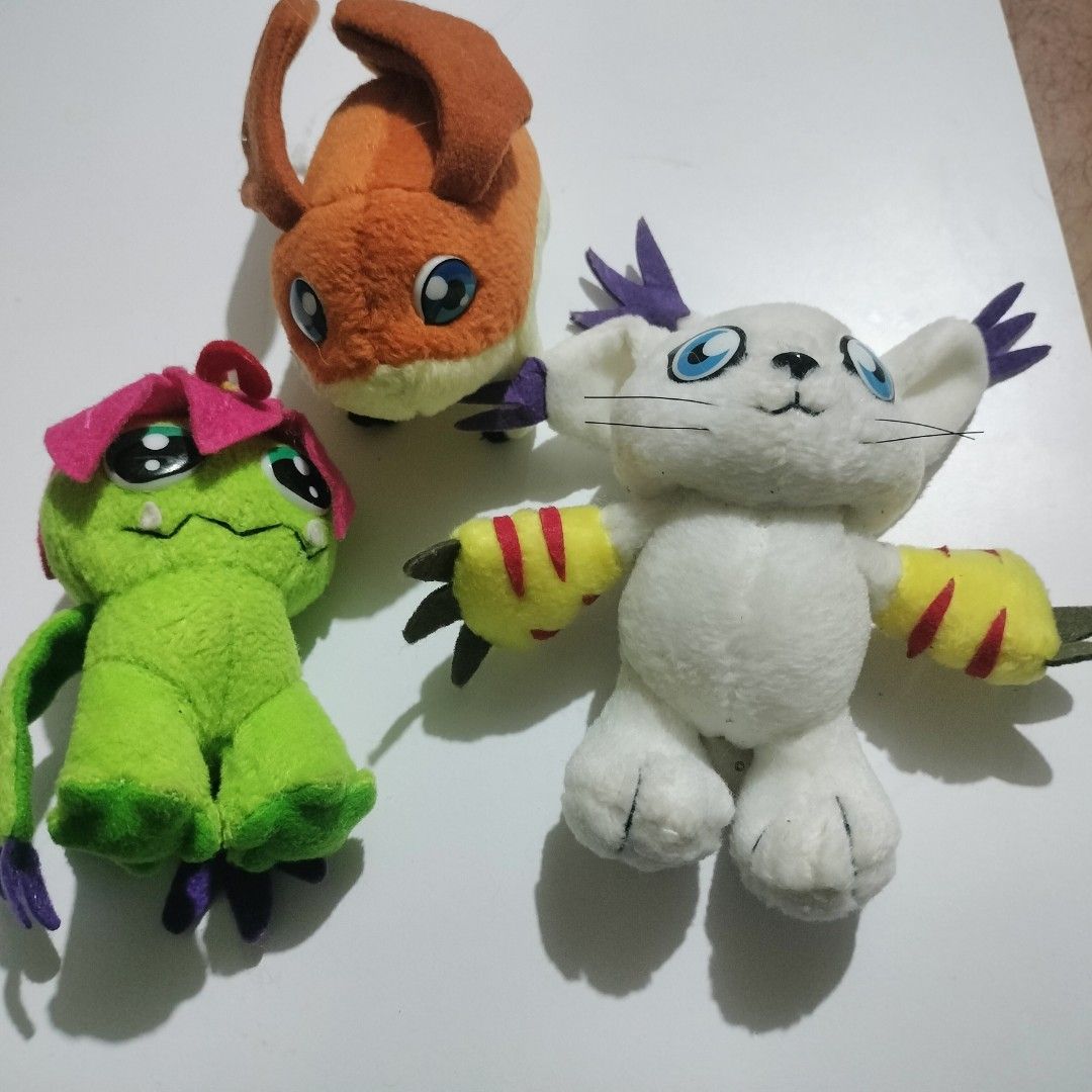 1999 Bandai Digimon Mini Plush Set (Category: Plushies & Soft Toys) located in Manila. Submitted by gorzuzofficial (Listing ID 1360385649, Image 1). Description: Digimon Mini Plush Set: Gatomon Patamon Palmon (cut etiketa) MOP: Gcash MOD: LBC/Lalamove/J&T.