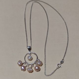 925 Sterling Silver Dangle Pearl necklace