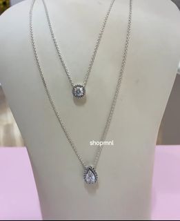 🎀 SALE! PANDORA NECKLACE ROUND HALO AND TEAR DROP NECKLACE 1600 EACH