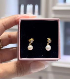 💎 SALE! PANDORA TREATED FRESHWATER CULTURED PEARL & STONE DROP EARRINGS
