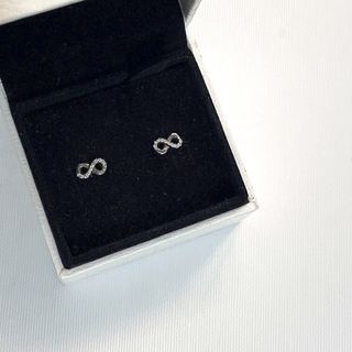 Authentic Pandora Sterling Silver Sparkling Infinity Stud Earrings