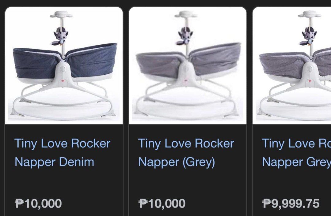 Baby rocker (Category: Cots & Cribs) located in Taytay. Submitted by kylebern (Listing ID 1360229684, Image 2). Description: TINY LOVE 3in1 rocker Brand: Tiny Love Color: Denim Gray ✔️ Can be flat down or reclined ✔️ Needs to Change Battery for rocking & sounds but all are in good condition & working properly RFS: his fave but di na sya kasya 😅 Taytay area Ready to pickup Pls visit my page for more items.