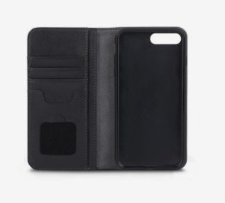 Black MOSHI OVERTURE Wallet-iPhone Case for iPhone 6+/6S/7+/8+ (Category: Cases & Sleeves) located in Manila. Submitted by blissful_bargain_bazaar (Listing ID 1360316115, Image 2). Description: The Black MOSHI OVERTURE Wallet-iPhone Case for iPhone 6+/6S/7+/8+ is compatible with most iPhones from 6 to 8. It will be sold as is without additional repairs, well used, with only minor stitching wear and tear and case deterioration with some cracks and