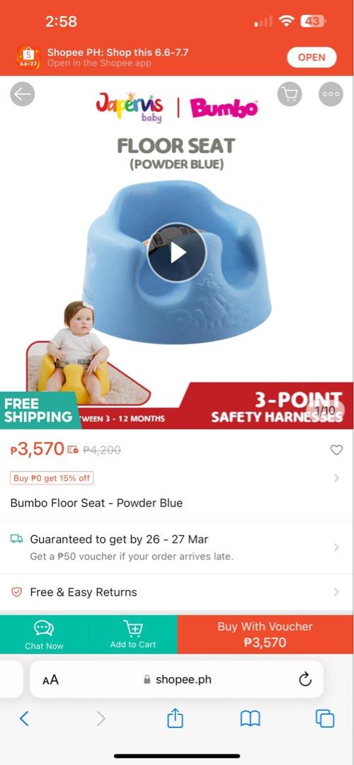 Bumbo floor seat (Category: Changing Tables & Stations) located in Taytay. Submitted by kylebern (Listing ID 1360230269, Image 1). Description: BUMBO Floor seat Brand: Bumbo Color: Green Material: Rubber soft seat, Table Plastic Good for 3 months & up RFS: Di na kasya legs ng chubby baby 🤭 Taytay area Ready to pickup Pls visit my page for more items.