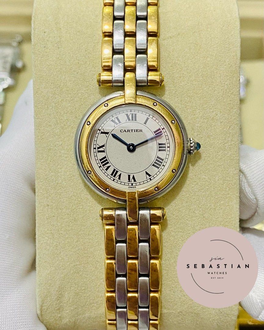 Cartier Panthere Vendome 3-Row Gold (Category: Luxury Watches) located in Quezon City. Submitted by clicksmileph (Listing ID 1313707097, Image 1). Description: Cartier Panthere Vendome 3-Row Gold Yellow Gold Ladies Watch Bracelet: Stainless steel & 18k Yellow Gold 3- row bracelet with hidden deployment clasp. Fit up to 16cm wrist. 2-tone, Solid Gold 3 row Rare find Cartier Panthere Model Quartz movement 9.5/10 Excellent Condition(Super mint) ♥️ 1