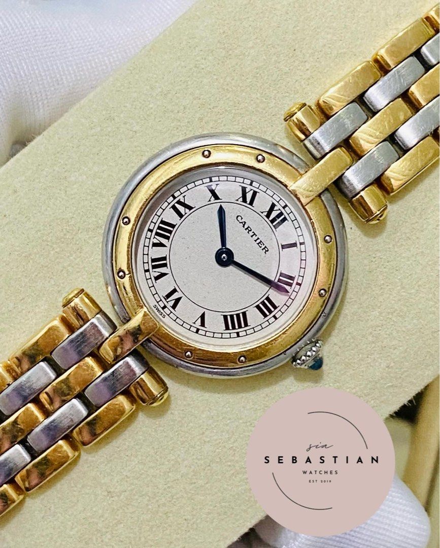 Cartier Panthere Vendome 3-Row Gold (Category: Luxury Watches) located in Quezon City. Submitted by clicksmileph (Listing ID 1313707097, Image 2). Description: Cartier Panthere Vendome 3-Row Gold Yellow Gold Ladies Watch Bracelet: Stainless steel & 18k Yellow Gold 3- row bracelet with hidden deployment clasp. Fit up to 16cm wrist. 2-tone, Solid Gold 3 row Rare find Cartier Panthere Model Quartz movement 9.5/10 Excellent Condition(Super mint) ♥️ 1