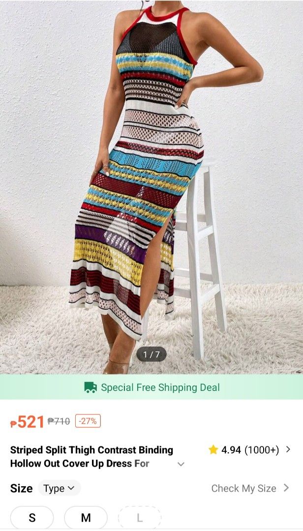Crochet cover up dress (Category: Dresses) located in Quezon City. Submitted by faramiza (Listing ID 1360366719, Image 2). Description: out of stock on app. super nice color in actual.