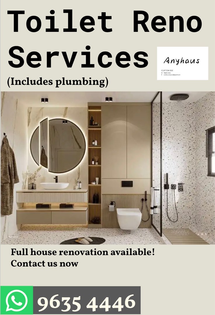 Direct Toilet renovation/HDB toilet renovation/Toilet Overlay/Direct ...