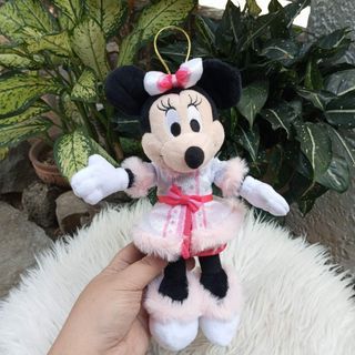 DISNEY Minnie Mouse Winter-themed outfit with Faux Fur Trim Mascot Plush Toy