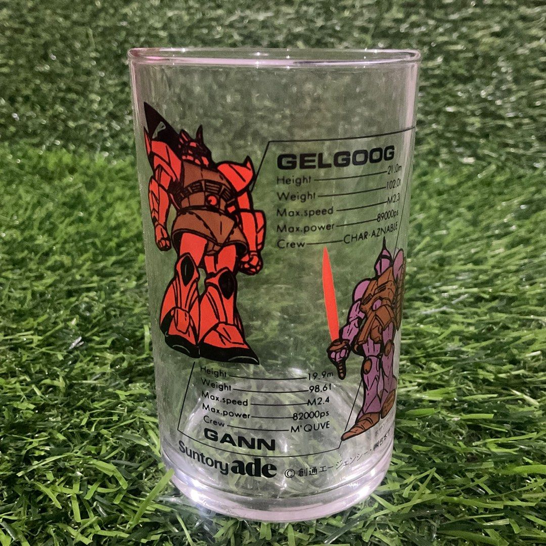 C92 Gundam Mobile Suit Suntory Ade Gelgoog Gan Drinking Glass 250ml, 4” x 2.25” inches - P199.00 (Category: Vintage Collectibles) located in Marikina City. Submitted by platesandthings (Listing ID 1360386772, Image 1). Description: C92 Gundam Mobile Suit Suntory Ade Gelgoog Gan Drinking Glass 250ml, 4” x 2.25” inches - P199.00.