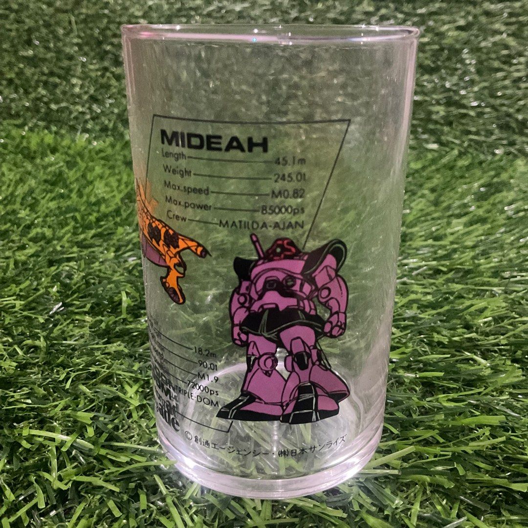 C92 Gundam Mobile Suit Suntory Ade Mideah Dom Drinking Glass 250ml, 4” x 2.25” inches - P199.00 (Category: Vintage Collectibles) located in Marikina City. Submitted by platesandthings (Listing ID 1360387027, Image 3). Description: C92 Gundam Mobile Suit Suntory Ade Mideah Dom Drinking Glass 250ml, 4” x 2.25” inches - P199.00.