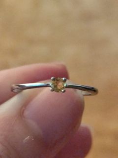 High Quality Half carat Simple Dainty Natural Brazilian Citrine Silver S925 Ring