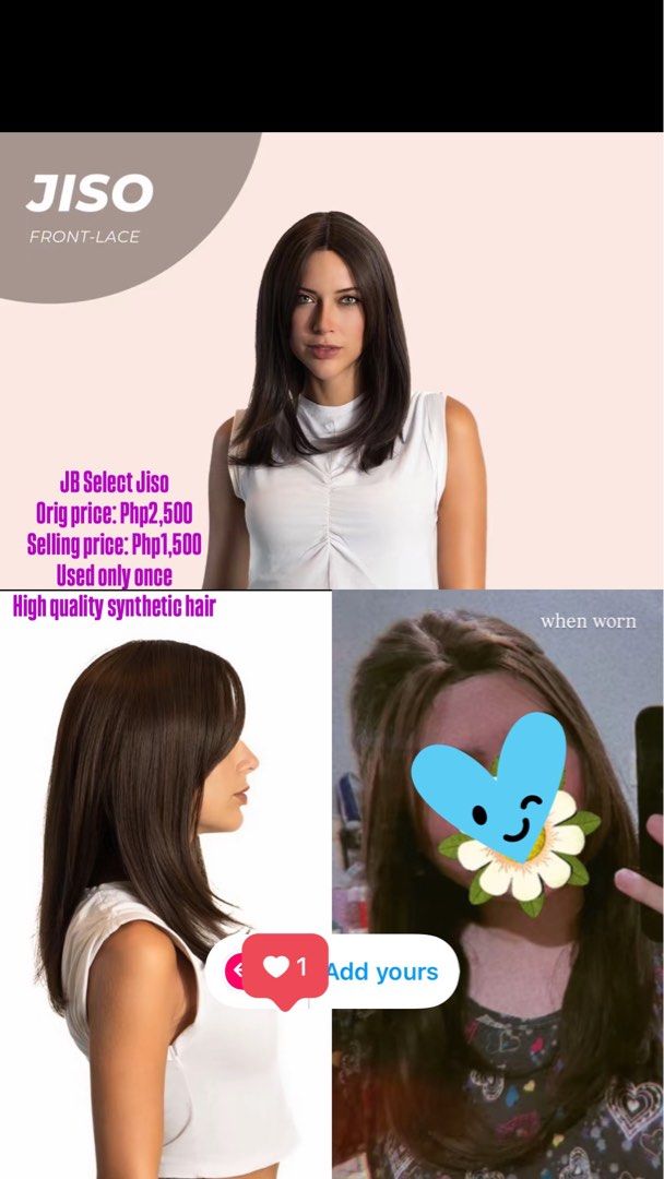 JB Select High Quality Synthetic Hair (Category: Hair) located in General Santos City (Dadiangas). Submitted by myestefanni (Listing ID 1360249182, Image 1). Description: Jiso style High quality synthetic hair from JBSelect Jiso Bought last December 17, 2024 Still in good condition.