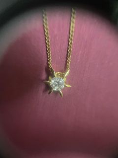 K18 YG Solo Diamond Necklace